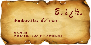Benkovits Áron névjegykártya